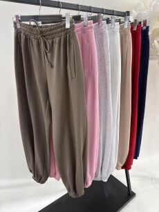 BY O LA LA! DRESOWE SPODNIE FASHION SPRING KAKAO