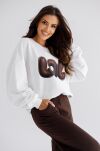 BY O LA LA! DRESOWA BLUZA OVERSIZE LOL ŚMIETANA/CZEKOLADA (CHOCOMUS) - 3