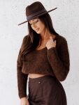 BY O LA LA.. ! SWETER MGIEŁKA V-NECK CHOCOMUS (CZEKOLADA) - 2