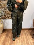 LAVESTINO SPODNIE ECO SKÓRA FENDI KHAKI - 2