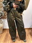 LAVESTINO SPODNIE ECO SKÓRA FENDI KHAKI - 3