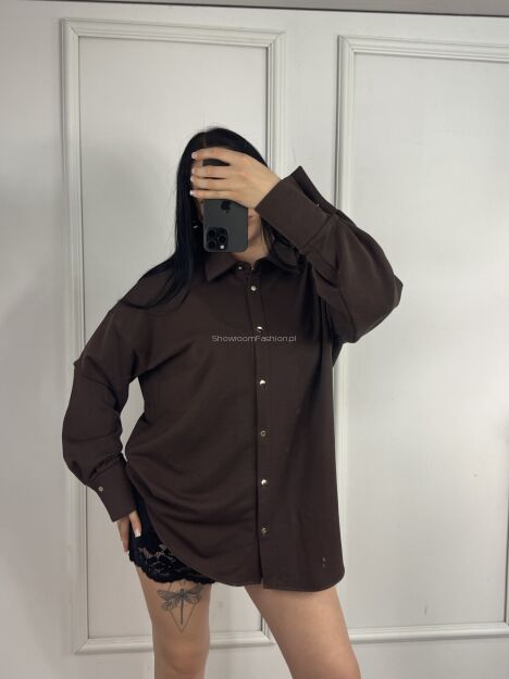 LA MILLA KOSZULA DRESOWA OVERSIZE CZEKOLADA