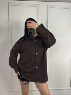 LA MILLA KOSZULA DRESOWA OVERSIZE CZEKOLADA