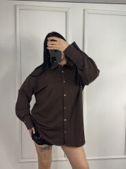 LA MILLA KOSZULA DRESOWA OVERSIZE CZEKOLADA
