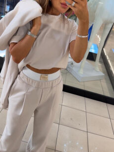 EMO KOMPLET DRESOWY BLUZA + SPODNIE BEŻ