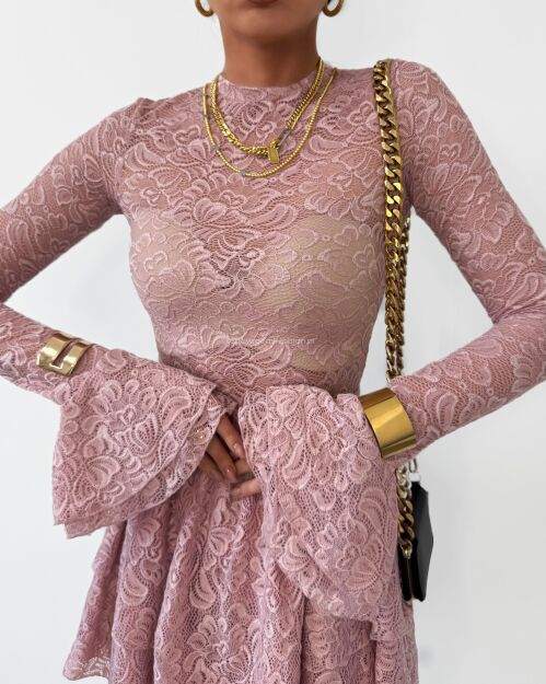 LA MILLA BLUZKA KORONKOWA LACE RÓŻ