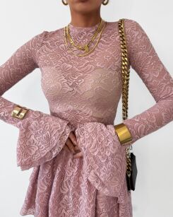 LA MILLA BLUZKA KORONKOWA LACE RÓŻ
