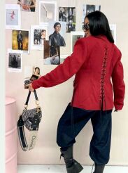 LA MILLA MARYNARKA PREMIUM ZE SZNUROWANYM TYŁEM SERENA JODEŁKA CZERWONA