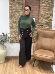 LADY DRAMA SPODNIE Z GORSETOWYM PASEM CZARNE - 2