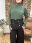 LADY DRAMA SPODNIE Z GORSETOWYM PASEM CZARNE - 3