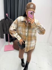 LA MILLA KOSZULA FLANELA W KRATĘ KARMEL