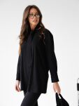BY O LA LA..! BLUZA TUNIKA Z KRAWATEM CZARNA - 2
