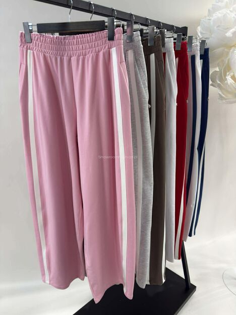 BY O LA LA! DRESOWE SPODNIE BALLOON Z LAMPASAMI CZARNE