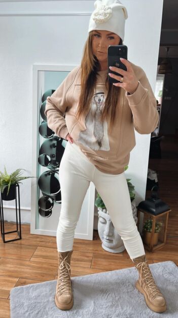 BY O LA LA...! PRĄŻKOWANE LEGGINSY Z LOGO KOKOS