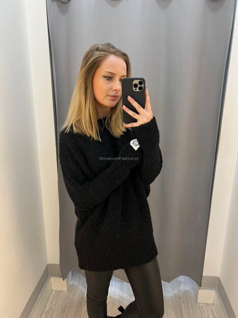BY O LA LA.. ! LUŹNY SWETER BUKLA CZARNY