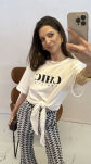 LA MILLA BLUZKA T-SHIRT CHIC Z WĘZŁĘM BIAŁA - 4