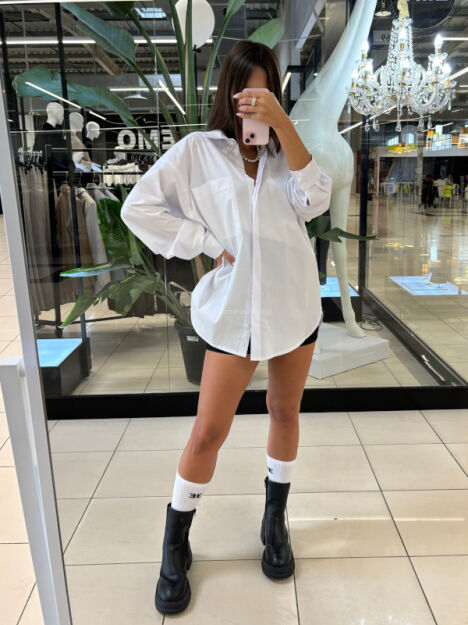 EMO KOSZULA KLASYCZNA Z KIESZENIĄ BIAŁA