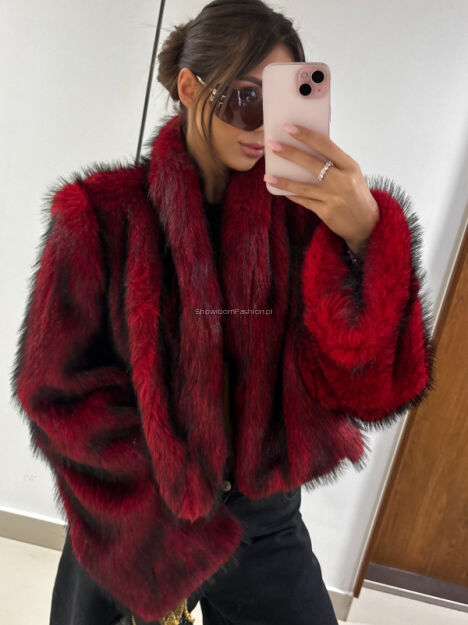 EMO KRÓTKIE ECO FUTRO LIS CZERWONE