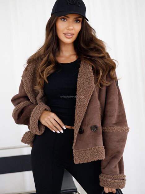 BY O LA LA! KURTKA KOŻUSZEK MLECZNA CZEKOLADA