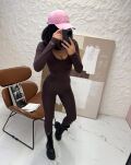 LA MILLA LEGGINSY KLASYCZNE PRĄŻEK CZEKOLADA - 3
