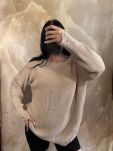 LA MILLA OVERSIZOWY SWETER TUNIKA BEŻ - 2