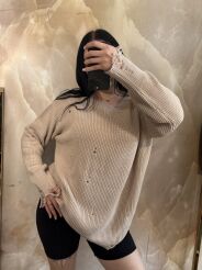 LA MILLA OVERSIZOWY SWETER TUNIKA BEŻ