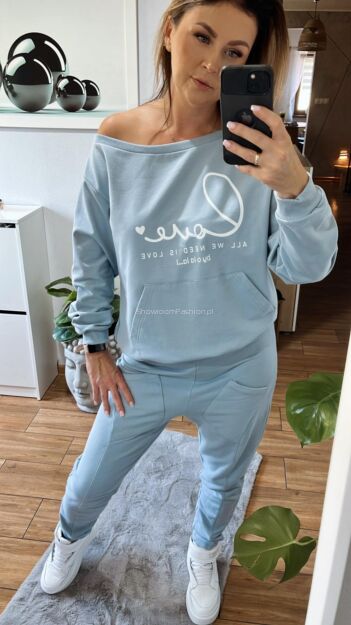 BY O LA LA! DRESOWA BLUZA LOVE WINTER BLUE