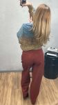 SEMPRE SPODNIE JEANS CEGLASTE - 5