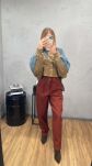 SEMPRE SPODNIE JEANS CEGLASTE - 2