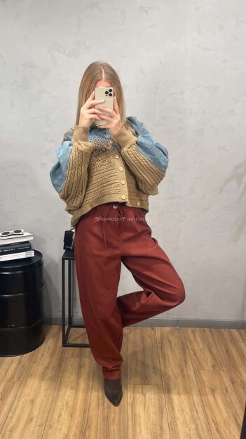 SEMPRE SPODNIE JEANS CEGLASTE
