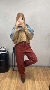 SEMPRE SPODNIE JEANS CEGLASTE