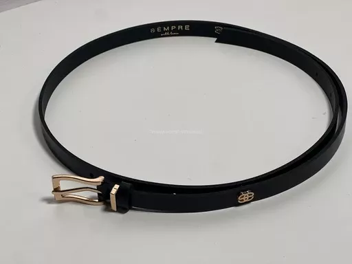 SEMPRE CIENKI PASEK ZE SKÓRY NATURALNEJ CZARNY