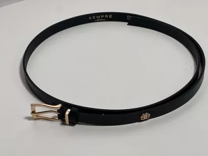 SEMPRE CIENKI PASEK ZE SKÓRY NATURALNEJ CZARNY