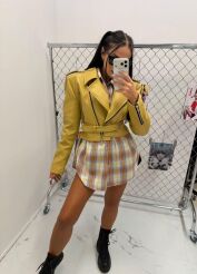 LA MILLA KURTKA RAMONESKA ECO SKÓRA BETTY MUSZTARDA