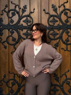 SWETER KARDIGAN OZDOBNE GUZIKI DAISY MOCCA