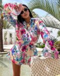 LA MILLA KOMPLET LNIANY SPODENKI + KOSZULA PRINT SUMMER VIBES KWIATY - 5
