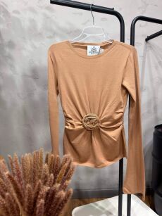 ROYAL CLUB BLUZKA LONGSLEEVE ROSSIE CIEMNY BEŻ/CYNAMON
