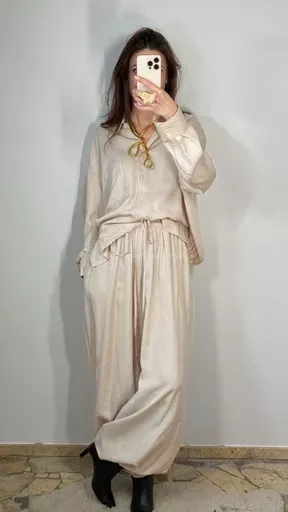 SEMPRE KOMPLET KOSZULA + SPODNIE VESPER NUDE