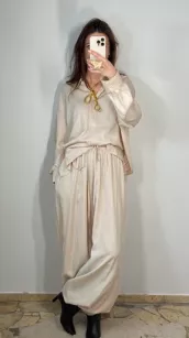 SEMPRE KOMPLET KOSZULA + SPODNIE VESPER NUDE