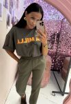 LA MILLA BLUZKA T-SHIRT OVERSIZE PARIS KHAKI/POMARAŃCZ - 5