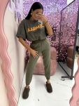 LA MILLA BLUZKA T-SHIRT OVERSIZE PARIS KHAKI/POMARAŃCZ - 6