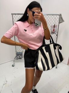 LA MILLA SWETERKOWA BLUZKA POLO RÓŻ