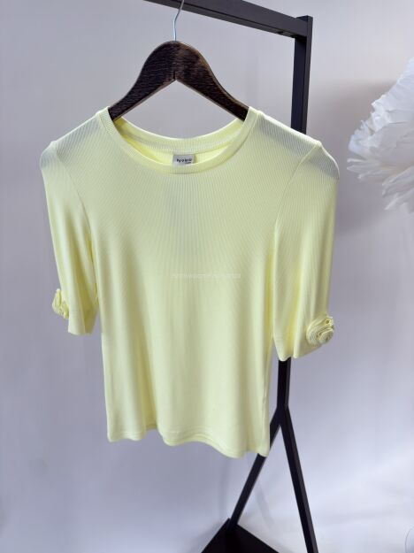 BY O LA LA! BLUZKA T-SHIRT PRĄŻEK ROSES ŻÓŁTA (SUNSHINE)