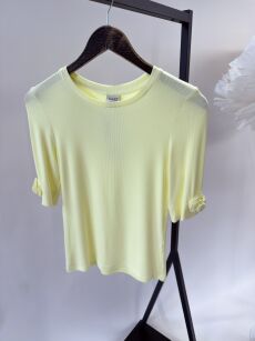 BY O LA LA! BLUZKA T-SHIRT PRĄŻEK ROSES ŻÓŁTA (SUNSHINE)