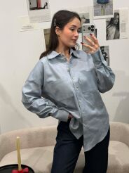 LA MILLA OVERSIZOWA KOSZULA MINIMALIST NIEBIESKA