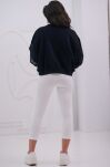 NATURAL SIDE BLUZA PUDEŁKOWA Z LOGO NA RĘKAWIE CZARNA - 4