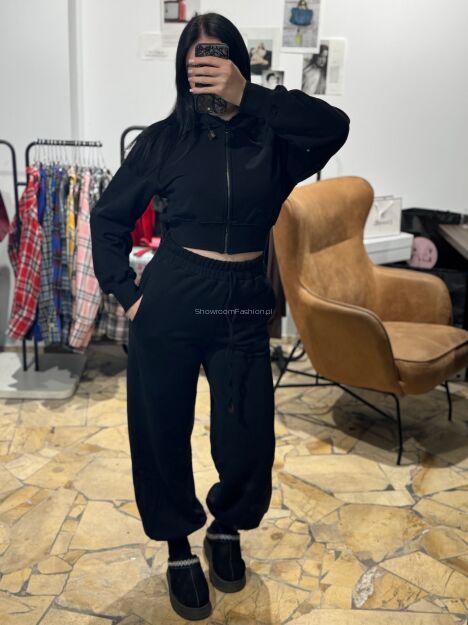 SEMPRE KOMPLET DRESOWY SPODNIE + BLUZA CZARNY