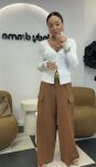 LADY DRAMA SPODNIE CARGO KARMEL - 2