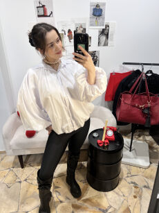 KOSZULA ZE ŚCIĄGACZAMI GENOVA BIAŁA