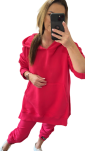 BY O LA LA! BLUZA Z PĘKNIĘCIEM MAGENTA UNI - 9